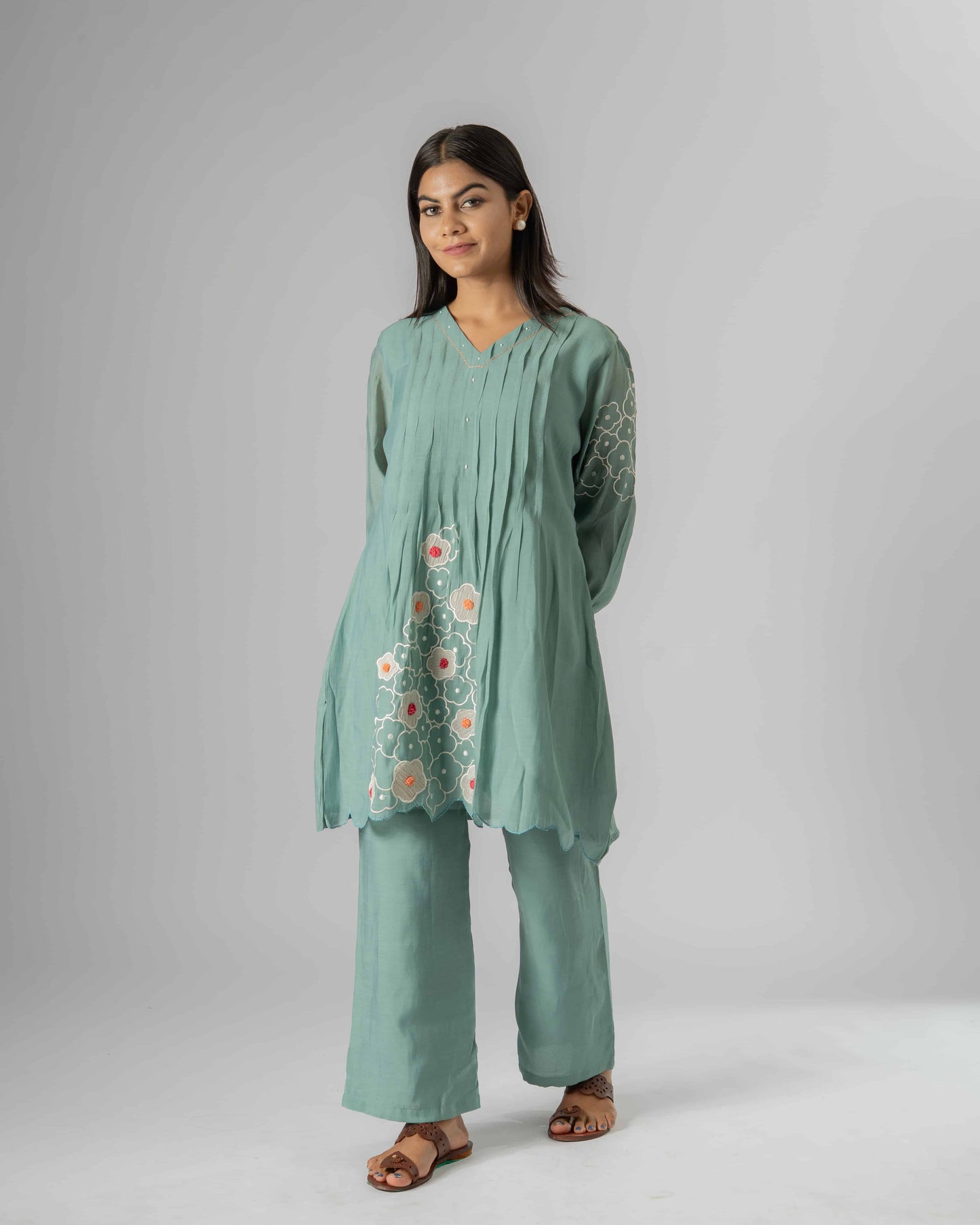 Aqua Petals Chic Co-ord Set