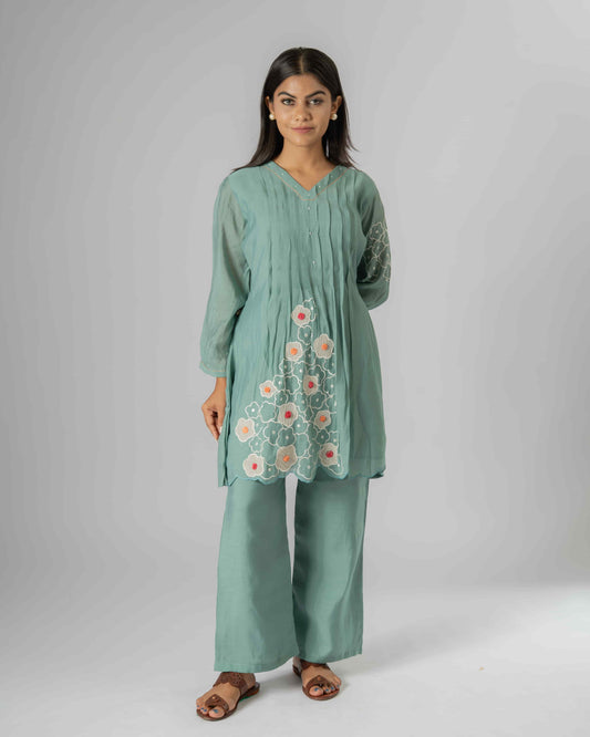 Aqua Petals Chic Co-ord Set