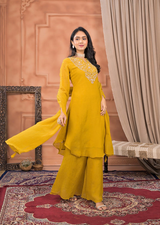 Yellow Radiance Sharara Set