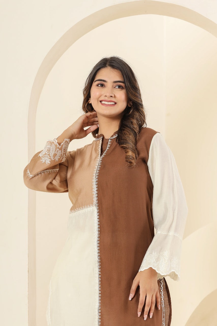 Cocoa Contrast Co-ord Set