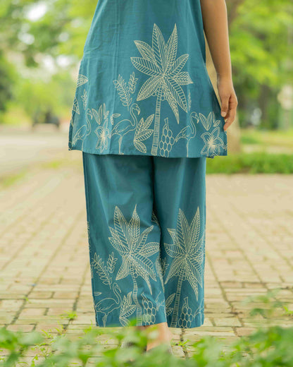 Blue Everyday Sleevless Co-ord Set