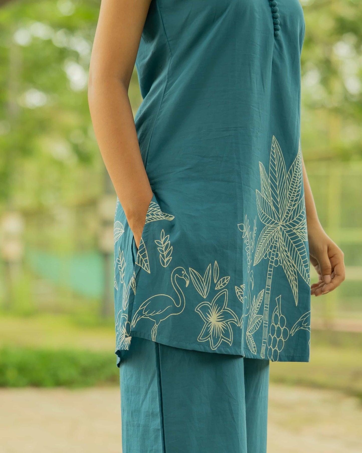 Blue Everyday Sleevless Co-ord Set