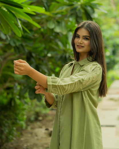 Lush Green Embroidered Co-ord Set