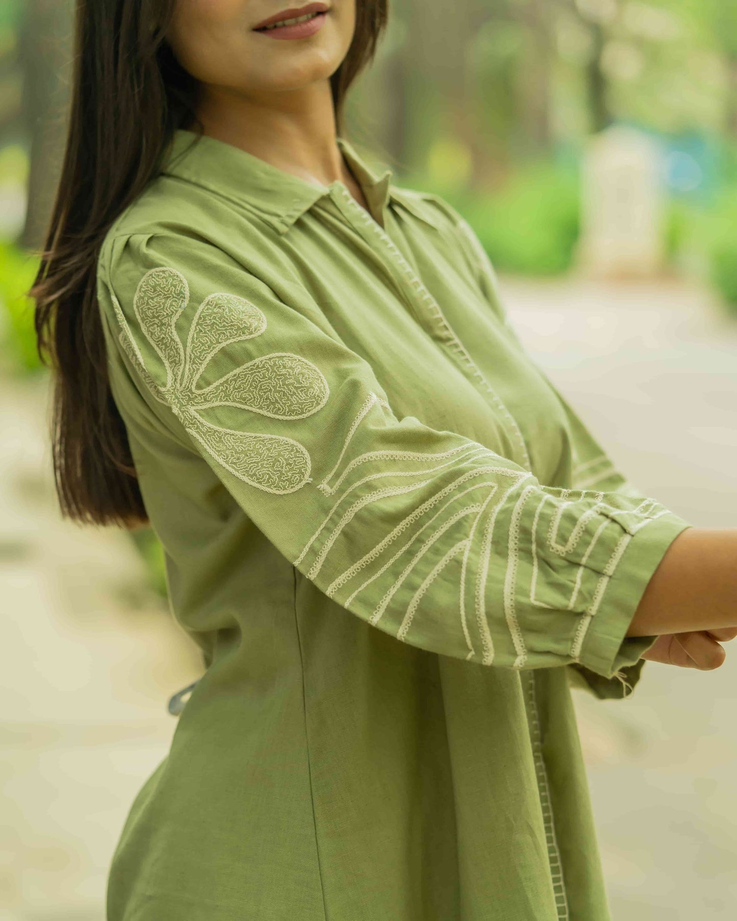 Lush Green Embroidered Co-ord Set