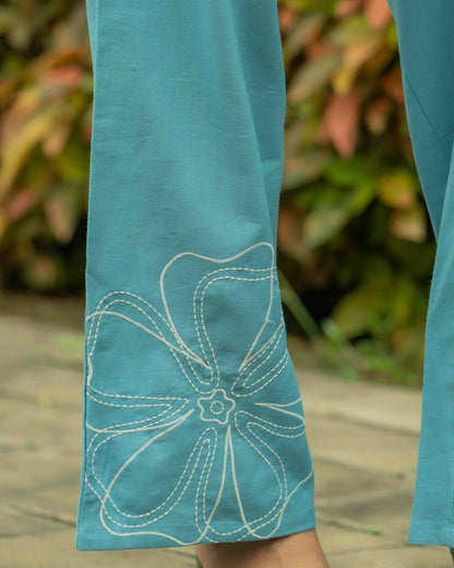 Sky Blue Thread Work Co-ord Set