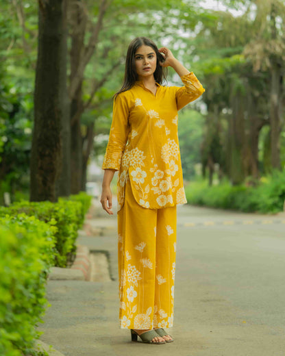 Yellow Printed Co-ord Set