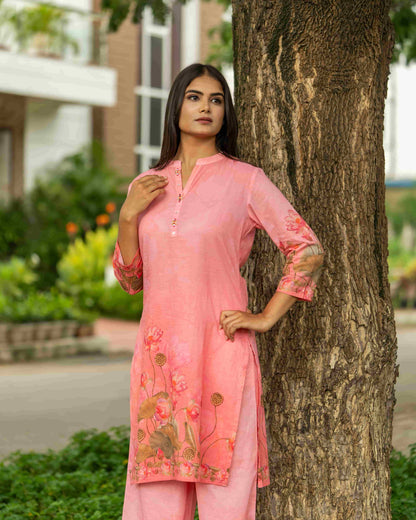 Pink Floral Printed Co-ord Set