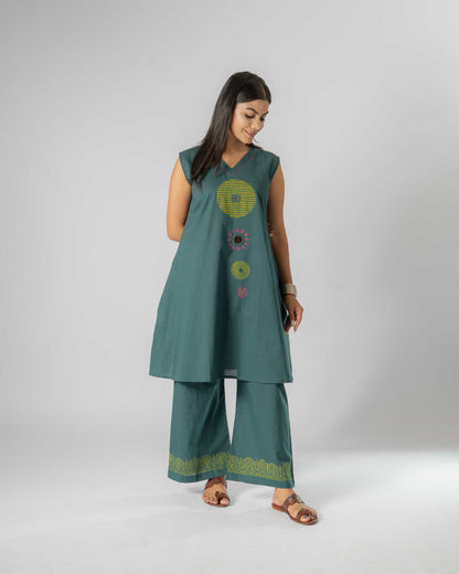 Green Gleam Mirror Set