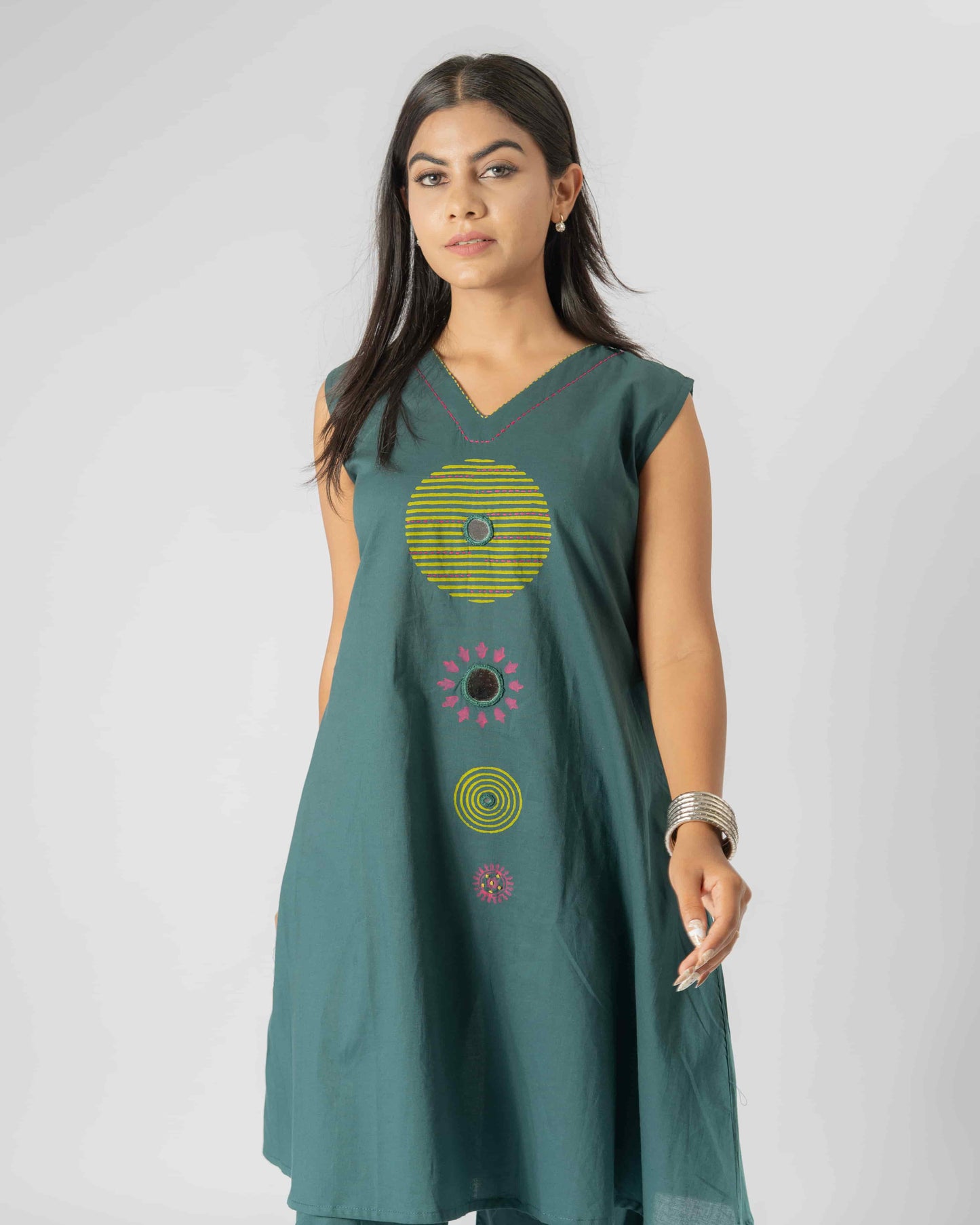 Green Gleam Mirror Set