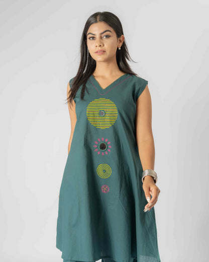 Green Gleam Mirror Set