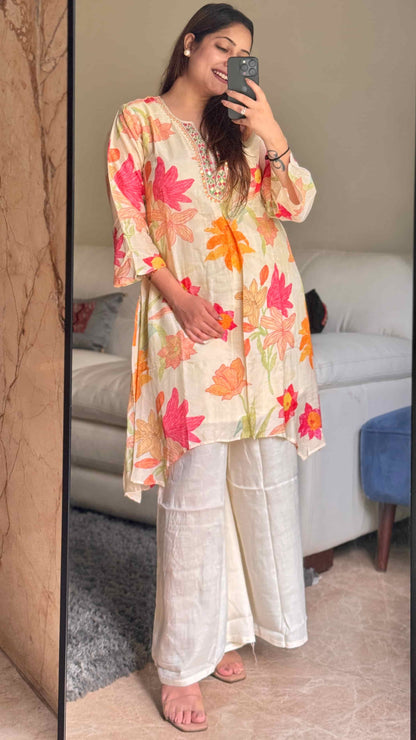 White Floral Festive Set